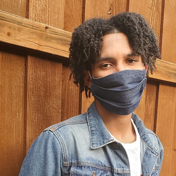 Denim Handmade Reversible Face Mask,Reuse/Wash - Picture 3 of 5